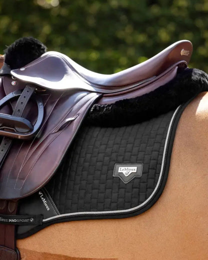 LeMieux Puissance Suede Close Contact Saddle Pad Black | Equiflair Horse Riding Equipment