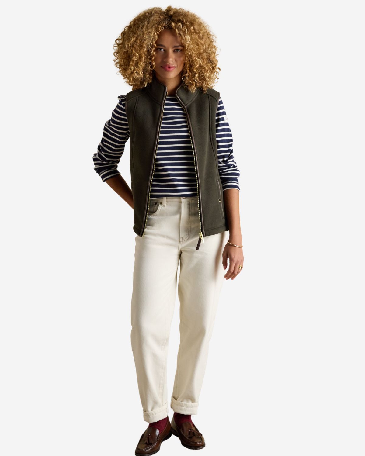 Joules Harbour Top Navy/White