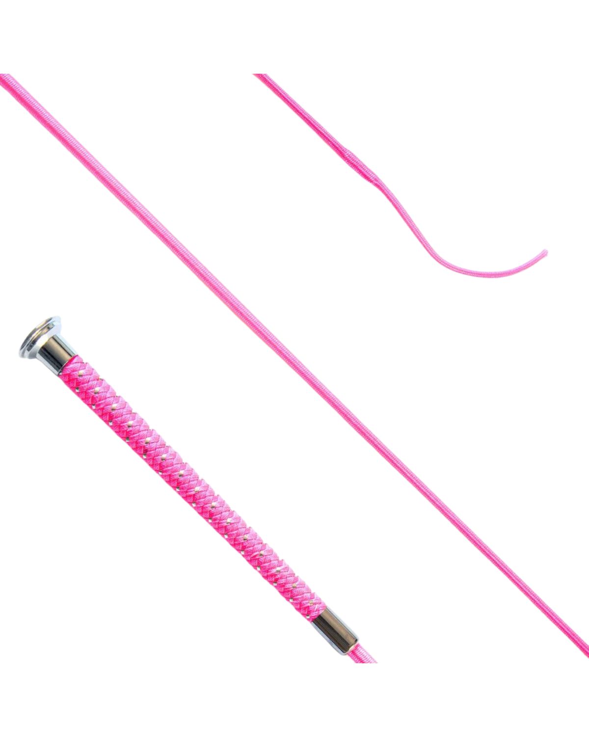 KM Elite Dressage Whip with Silver Braided Grip Hot Pink