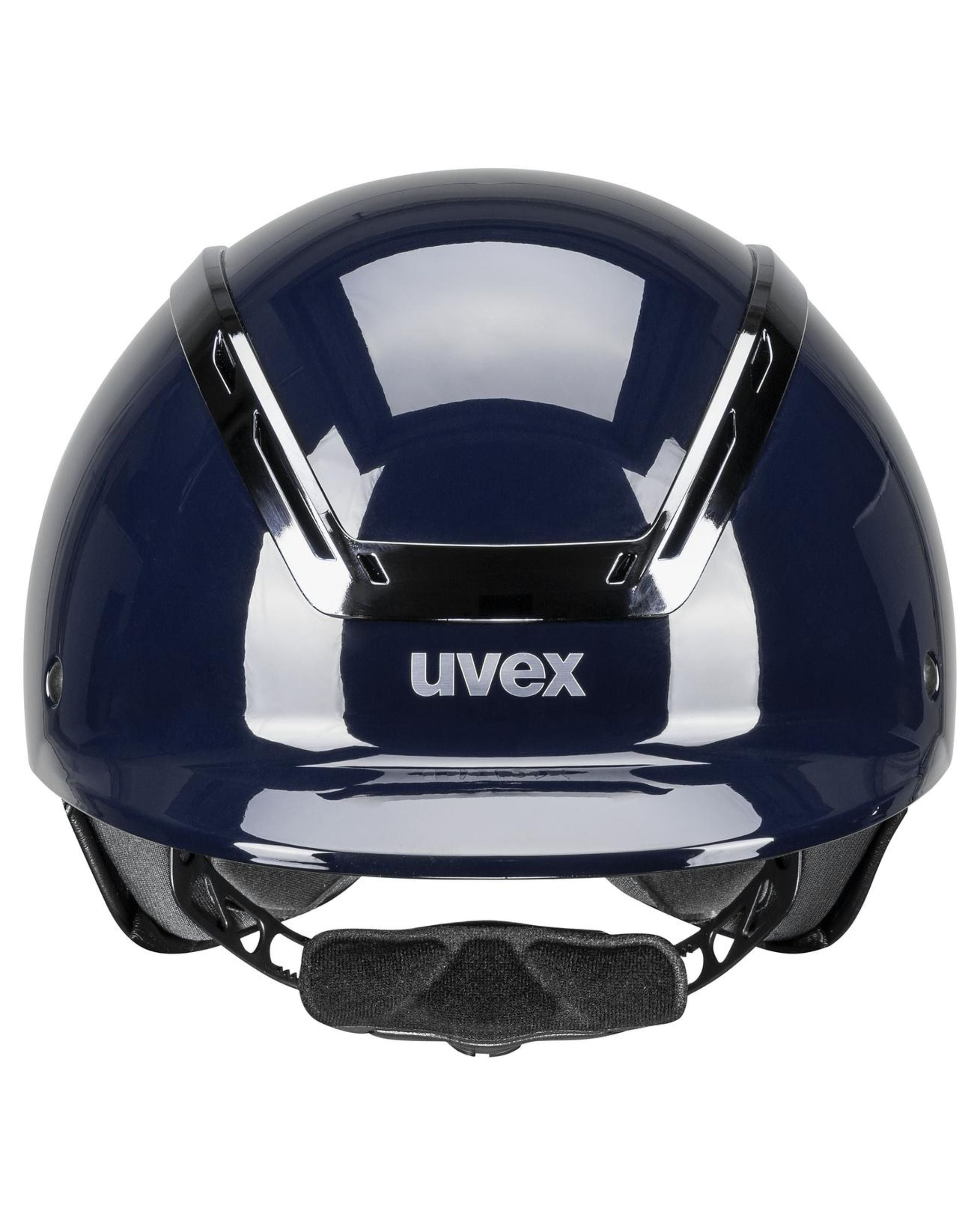Uvex Exxeed Shiny Chrome Riding Helmet  - Navy