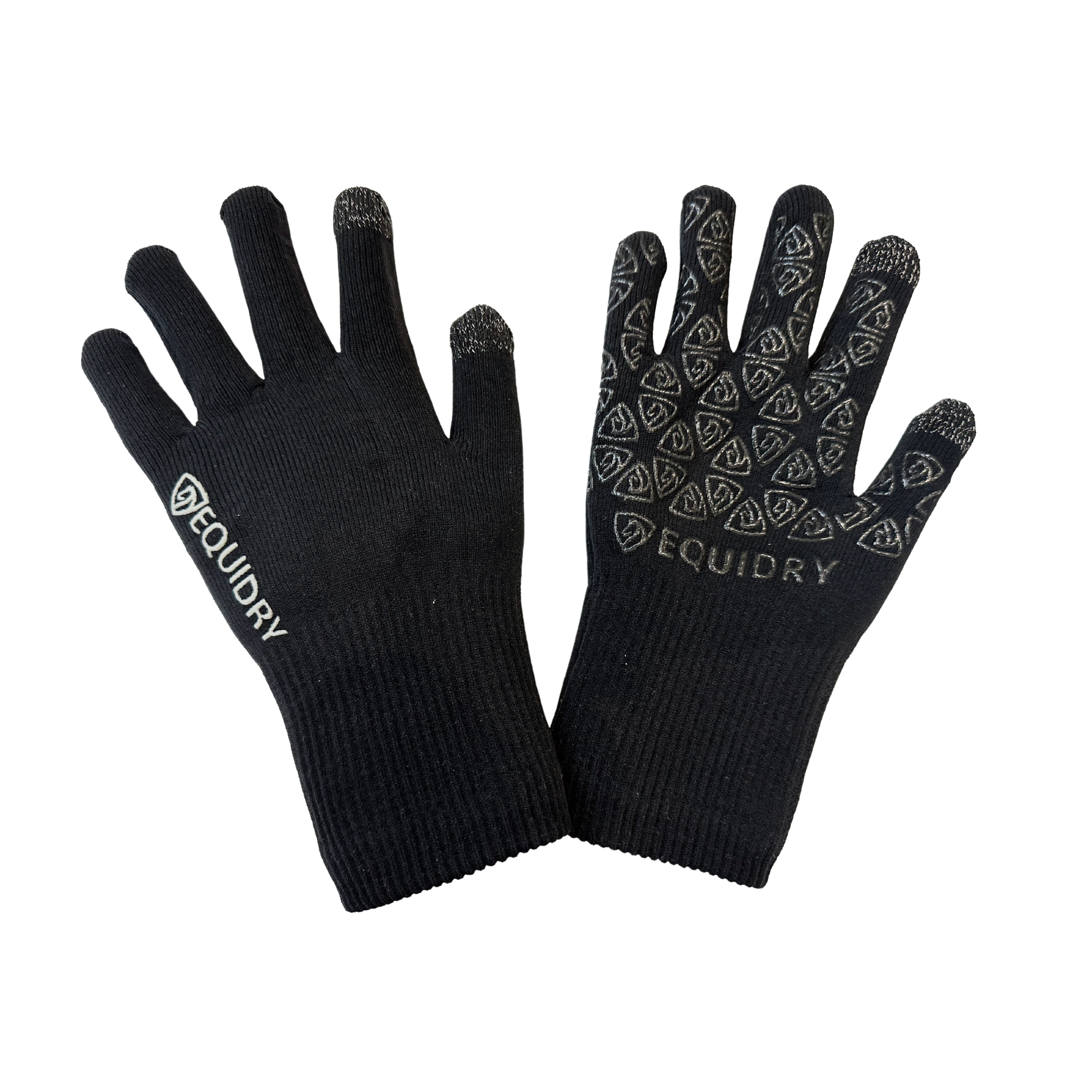 Equidry Waterproof Gloves Black: Riding Gloves, Equestrian, Touchscreen Compatible - Equiflair