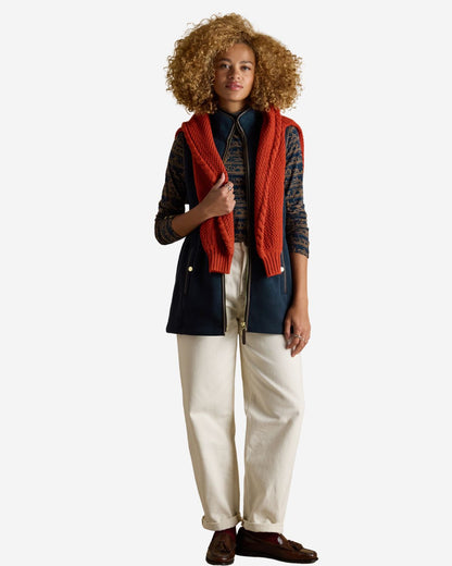 Joules Heritage Navy Blue Longline Fleece Gilet