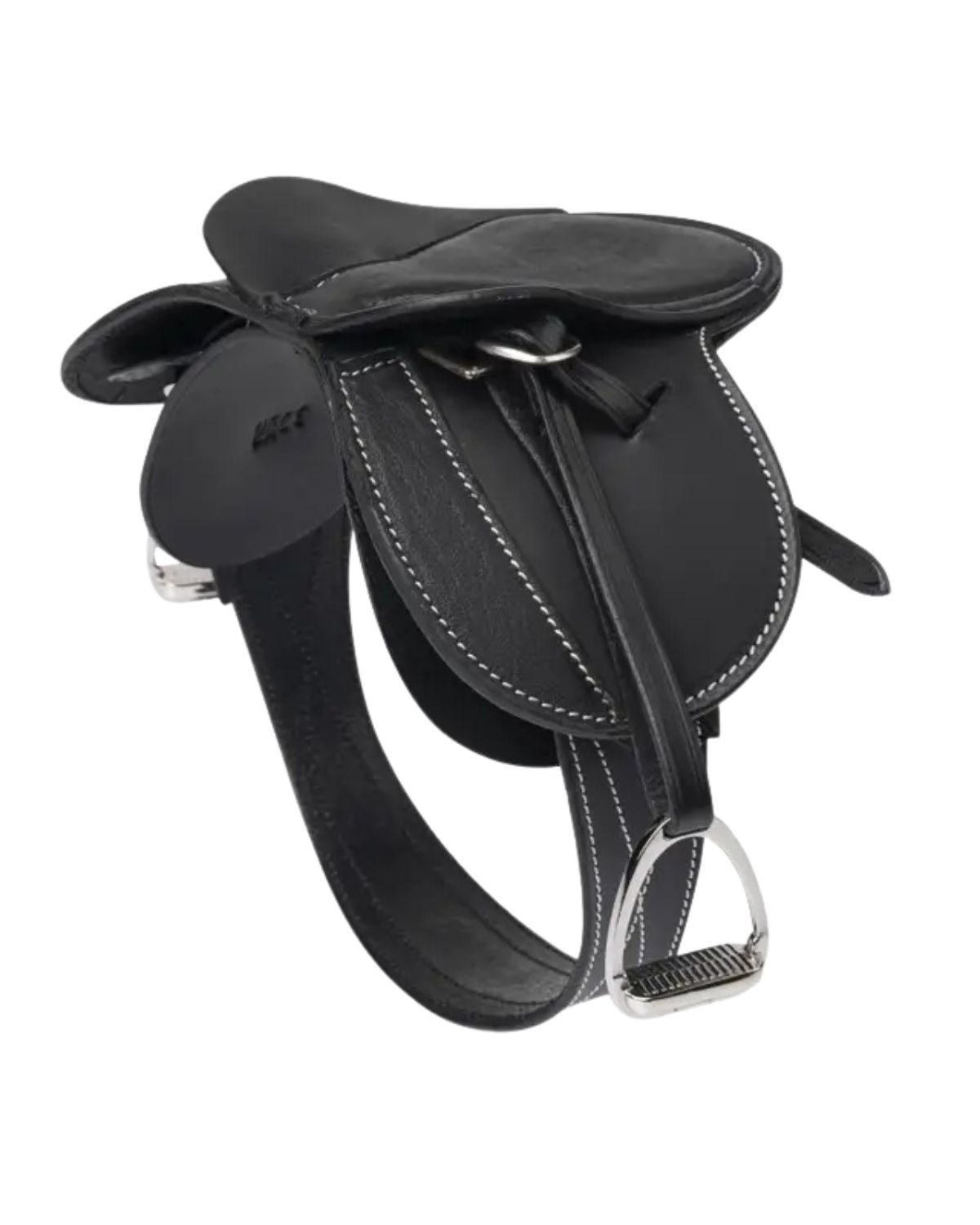 LEMIEUX Toy Pony Saddle Black - Miniature Leather Saddle for Kids, Horse Riding Gear