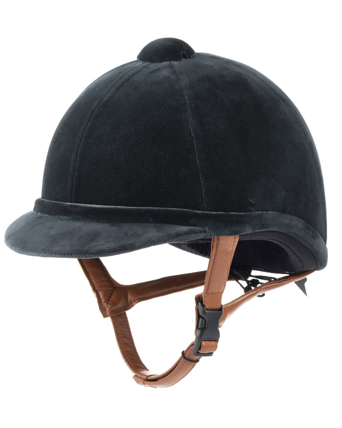 Charles Owen New Hampton Velvet Riding Helmet - Grey Equestrian Helmet
