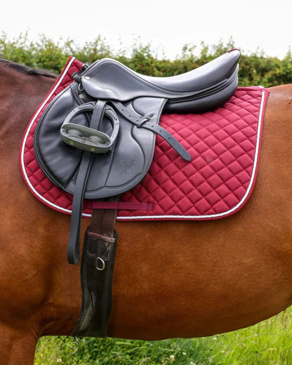 Hy Equestrian Splendid Showjump Saddle Pad Burgundy/White