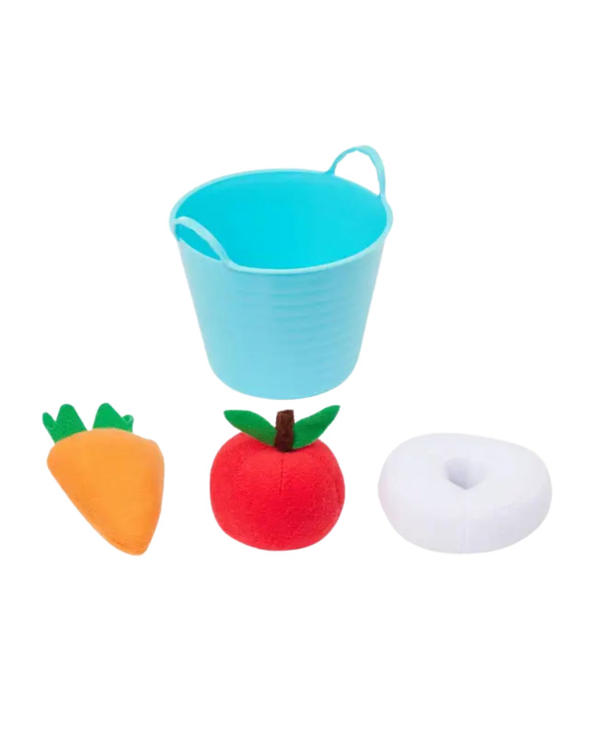 LEMIEUX Toy Pony Treat Bucket Multi: Plush Carrot, Apple, Mint. Equestrian Toy, Horse Treats