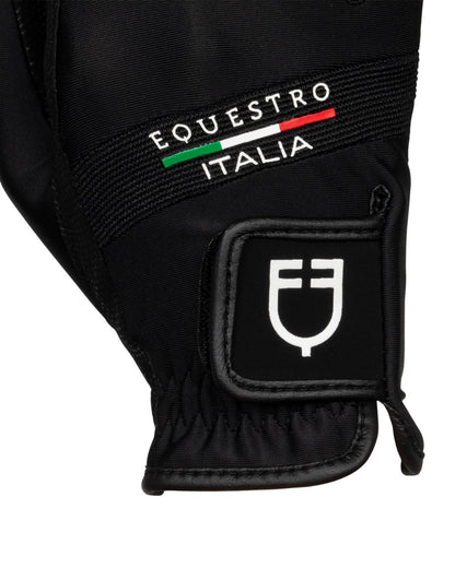 Equestro Gloves In Technical Fabric Equestro X Fise Black