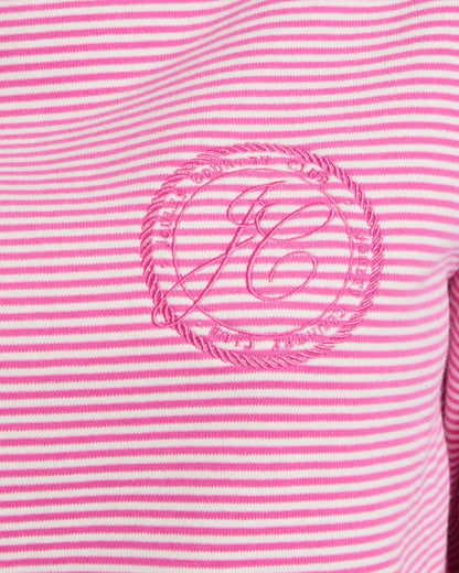 Joules Rushton Pink & White Striped Cotton Cowl Neck Hoodie