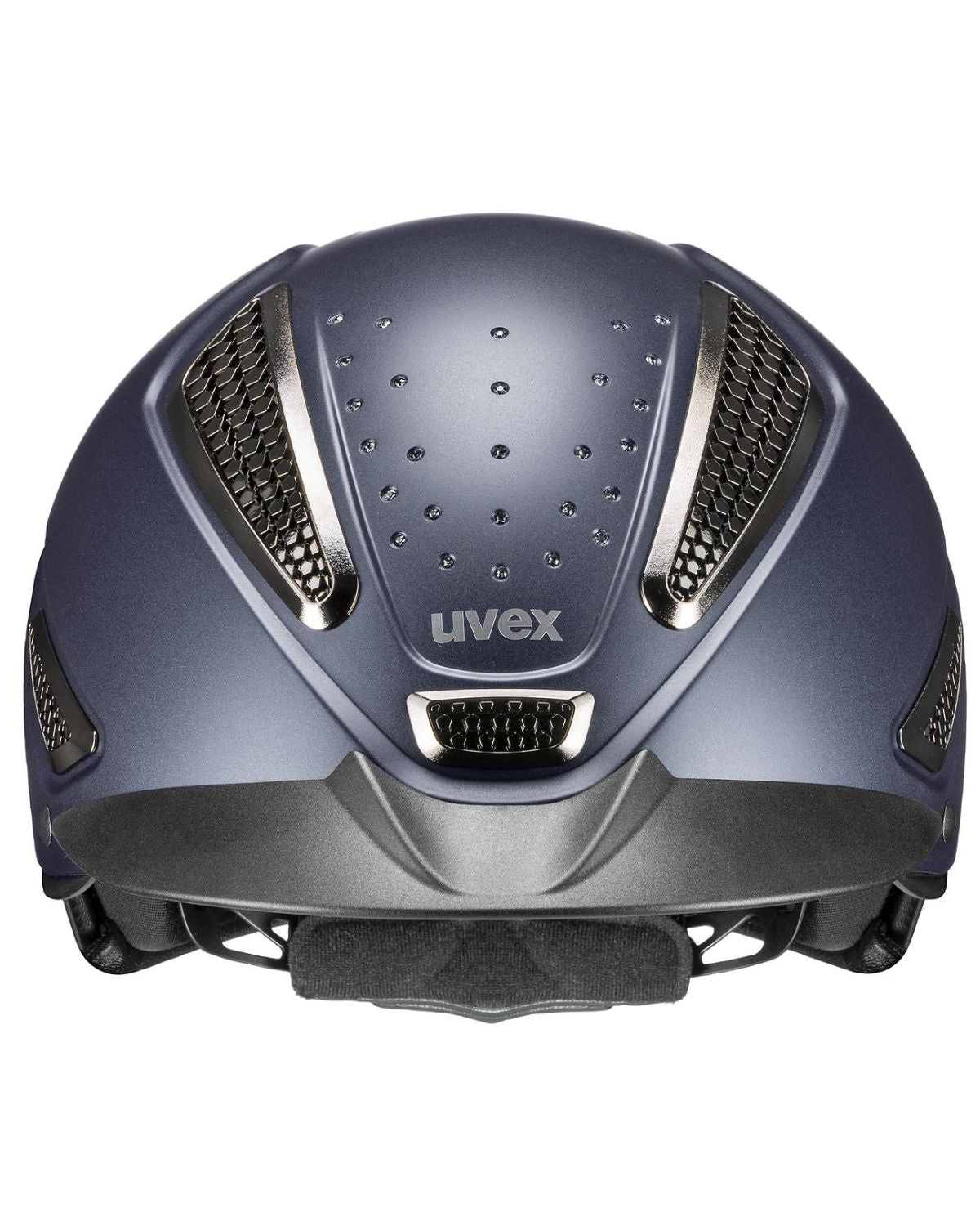 UVEX PERFEXXION III Grace Riding Helmet - Blue Matt w/ Swarovski Crystals. Elegant, Safe Horse Riding Helmet