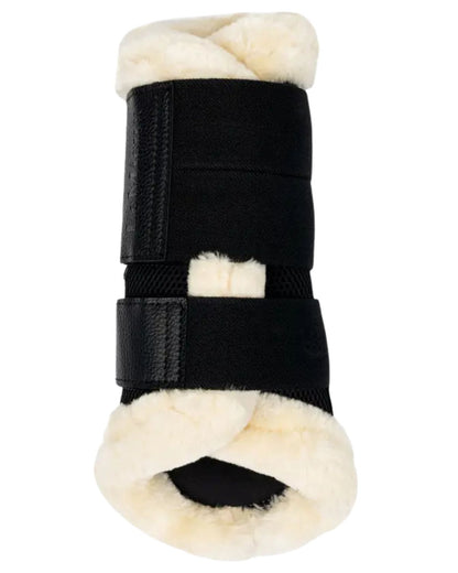 LeMieux Fleece Edged Mesh Brushing Boots Black/Natural - Horse Leg Protection, Cooling Boots, Equestrian Equipment