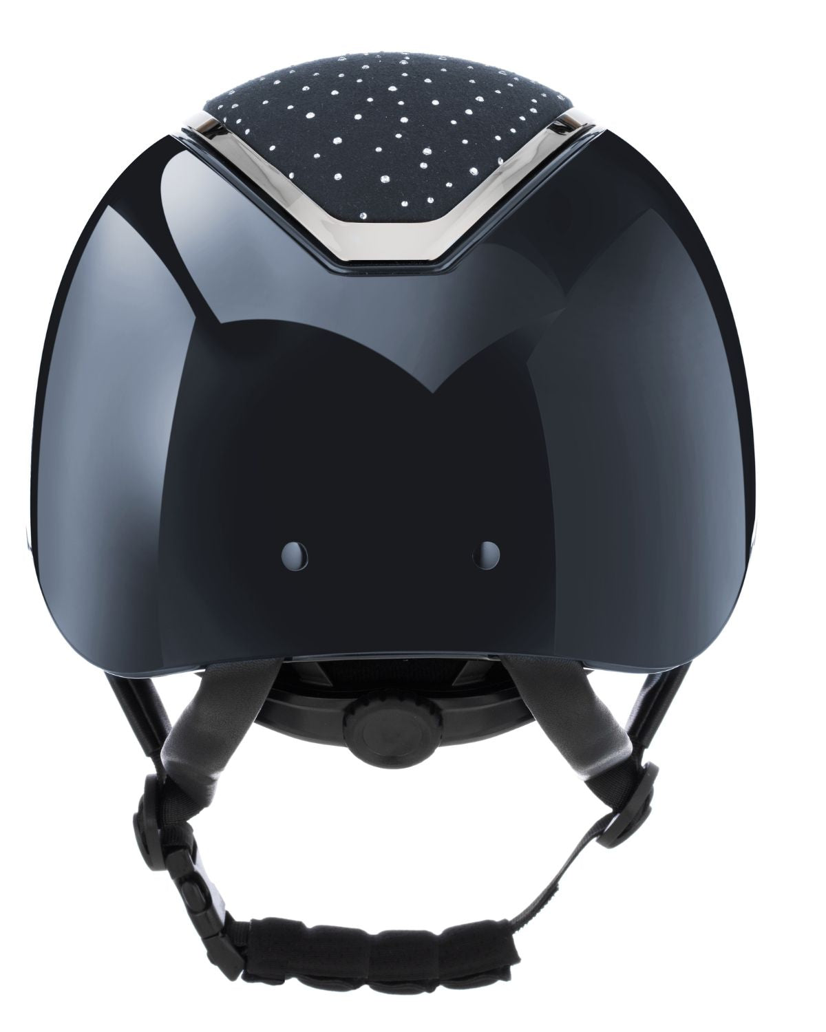 Charles Owen Kylo EQX Crystal MIPS Riding Helmet - Navy Gloss/Silver. Quality dial-fit system for equestrian safety.