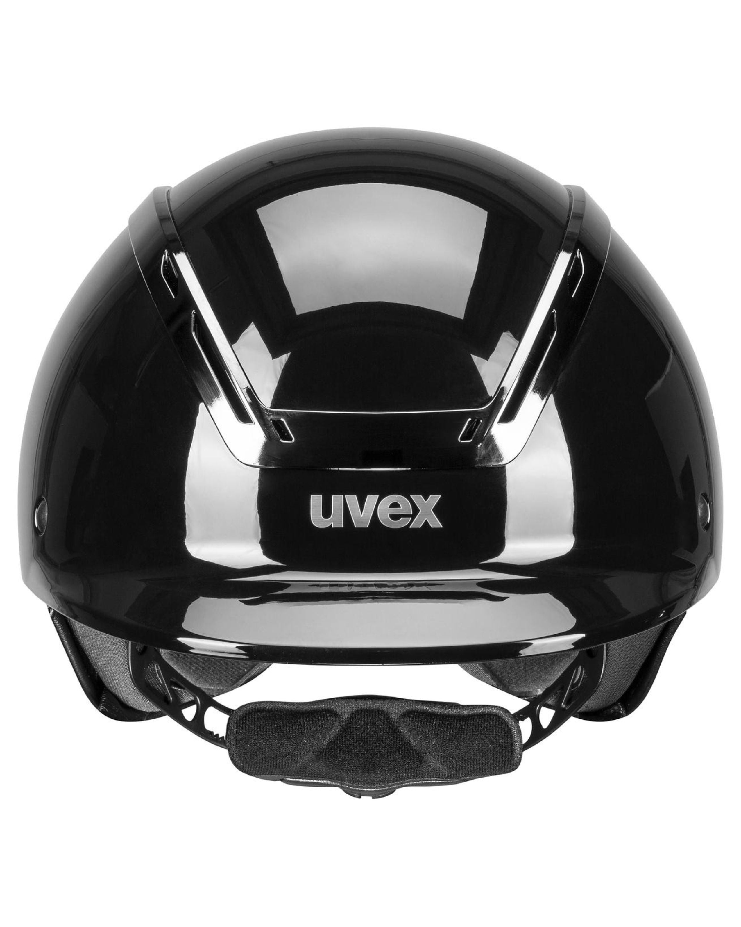 Uvex Exxeed Shiny Chrome Riding Helmet  - Black