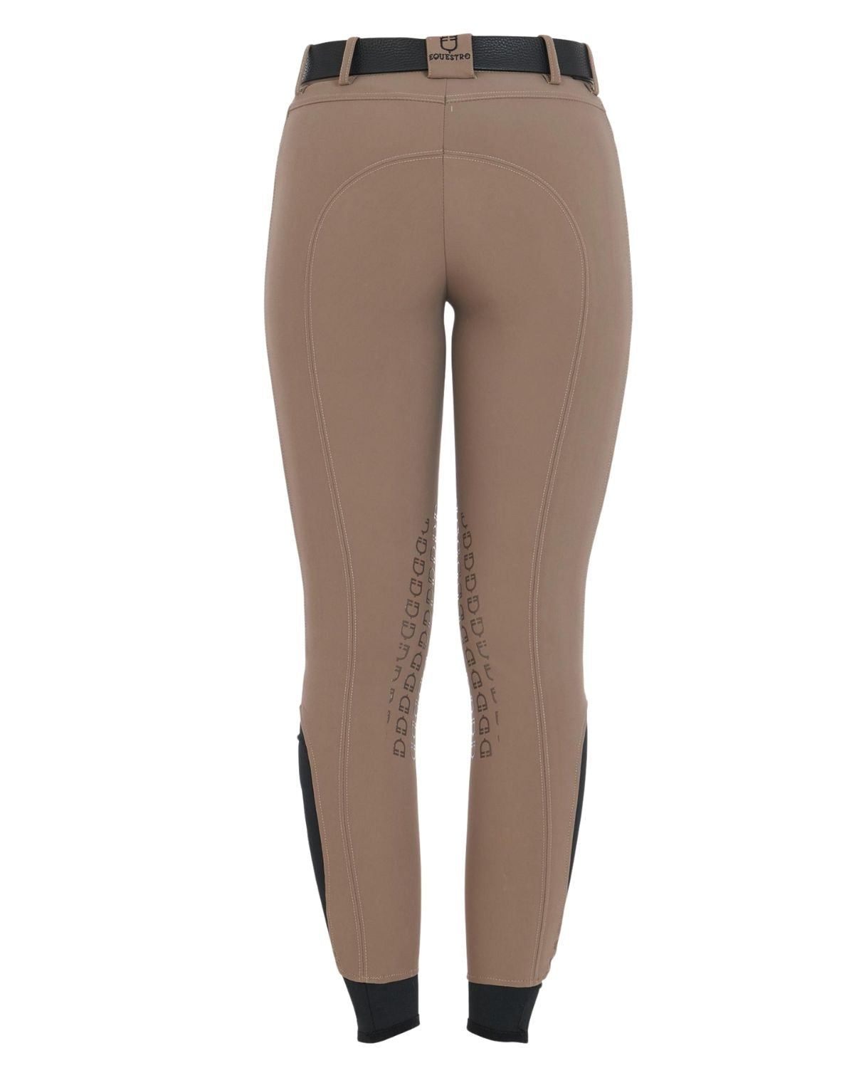 Equestro Women's Slim Fit Grip Breeches With Logo Walnut