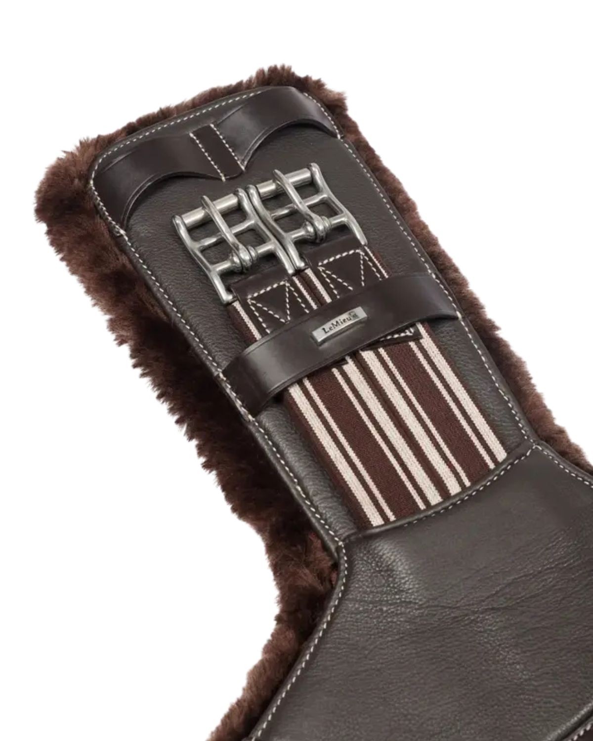 LeMieux Arika Simuwool Contoured Short Stud Girth Brown