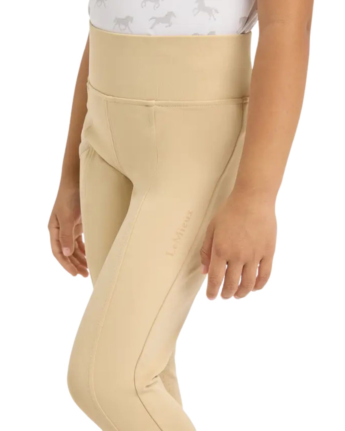 LE MIEUX MINI PULL ON BREECH BEIGE: Equestrian Riding Leggings for Kids - Equiflair