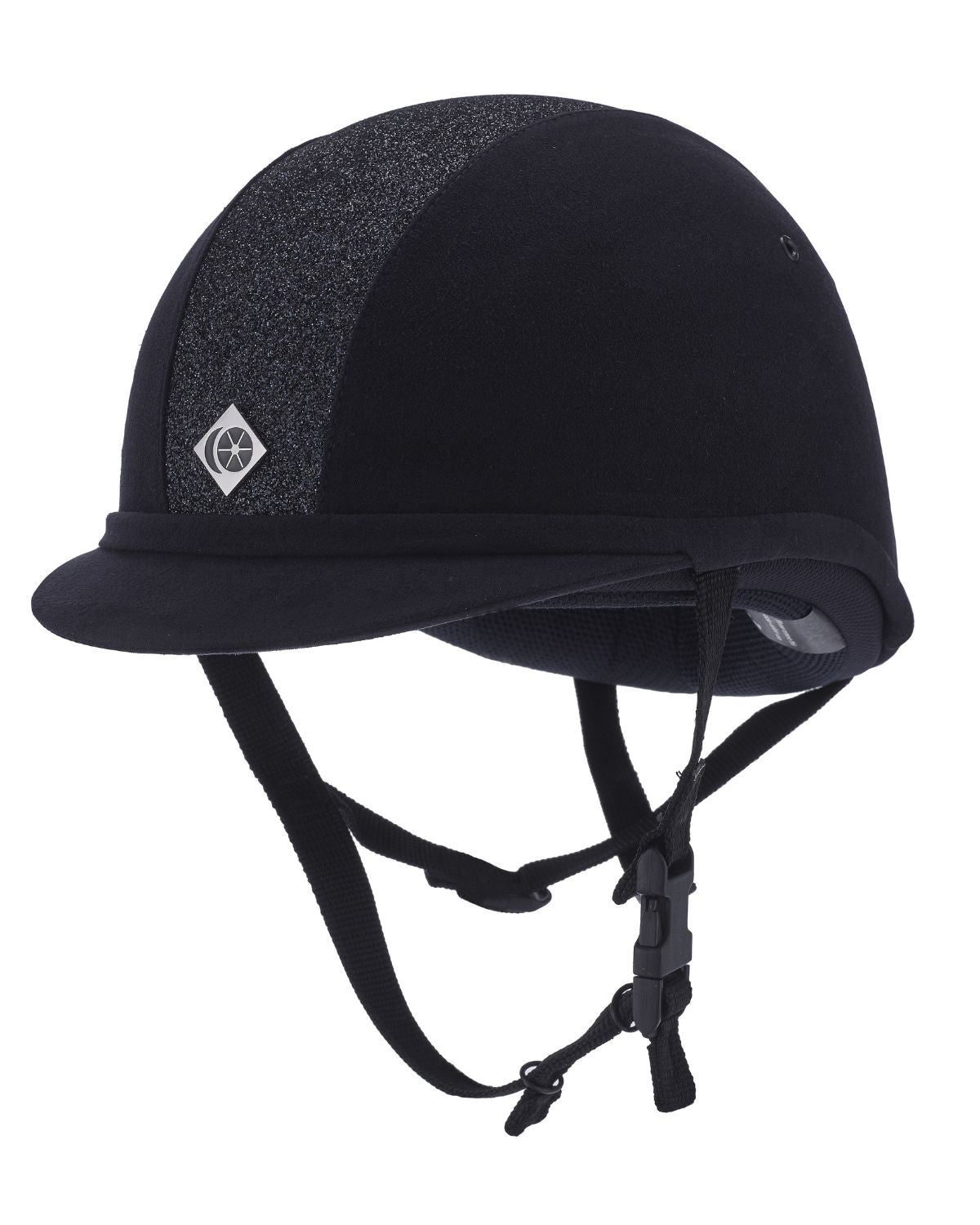 Charles Owen YR8 Sparkly Junior Riding Helmet - Equestrian Safety Headgear, Navy Blue