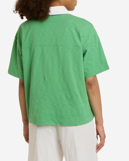 Joules Green Jonty Fox Embroidered Short Sleeve Cotton Rugby Shirt