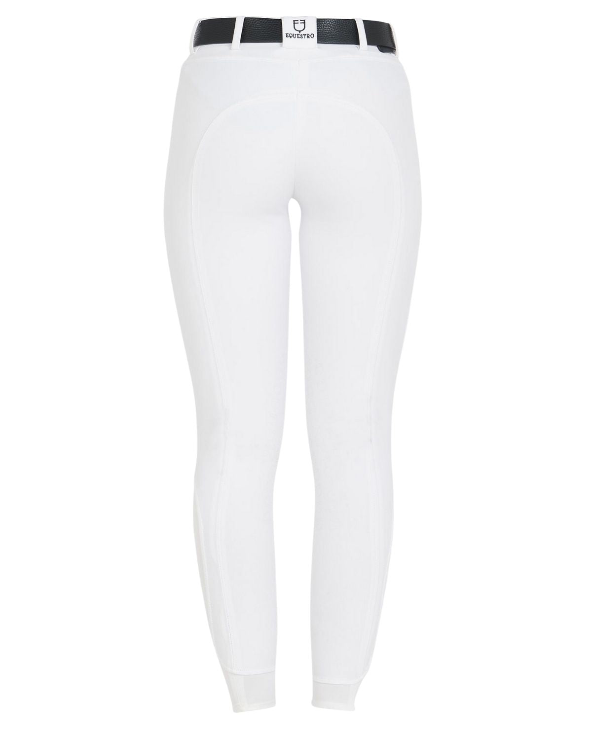 Equestro Women's Slim Fit Grip Breeches With Logo White
