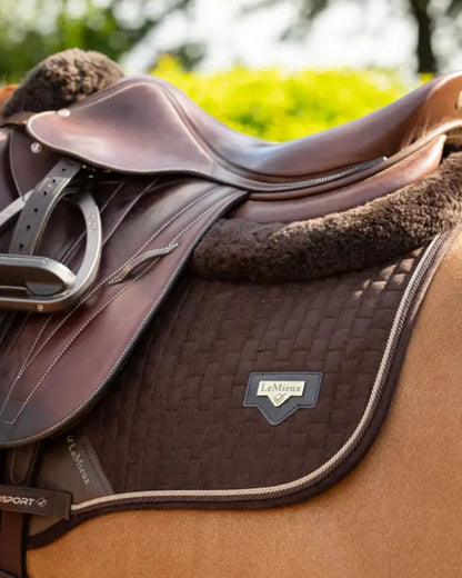 LEMIEUX Puissance Suede Close Contact Saddle Pad - Brown - Equestrian Horse Riding Equipment