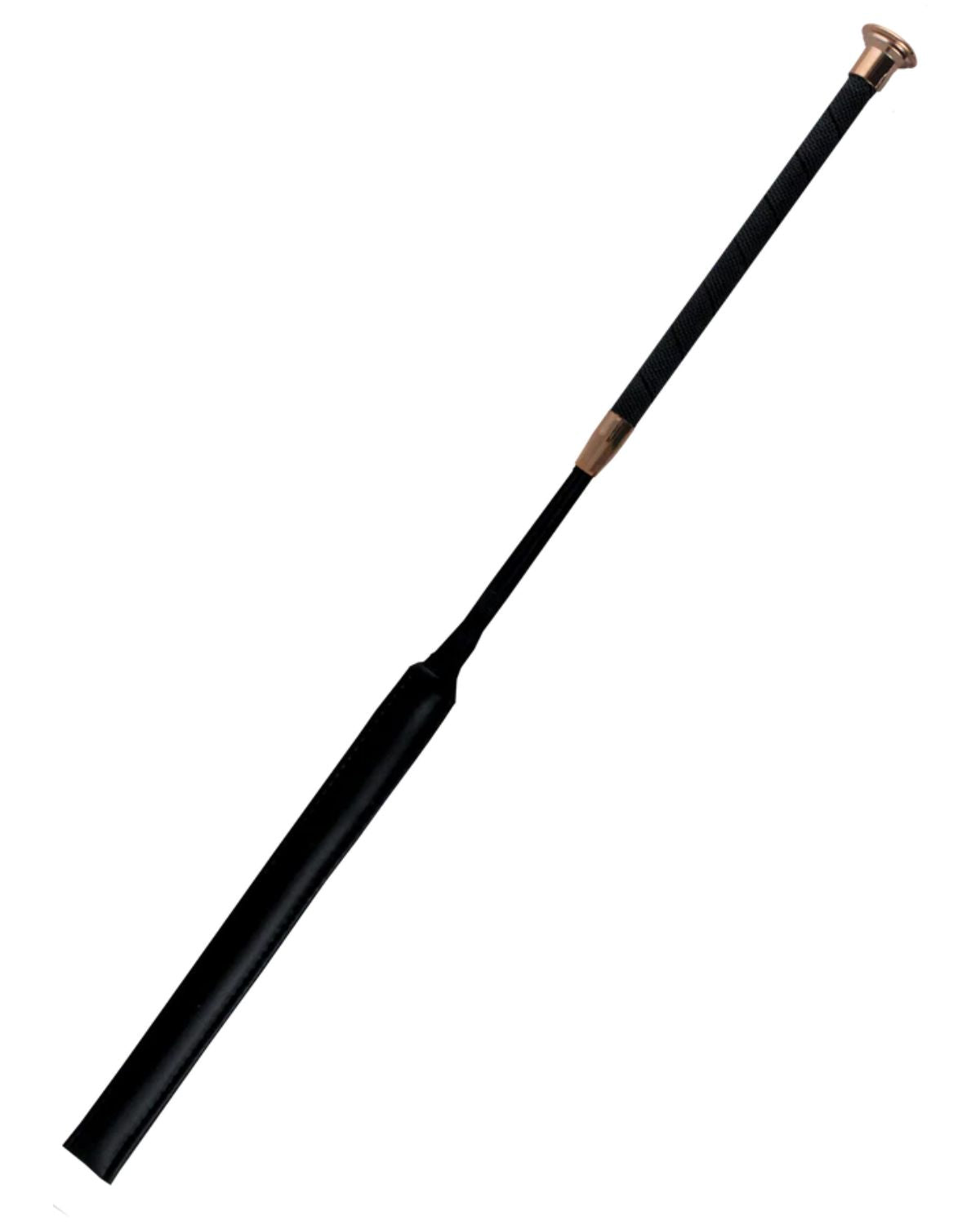 Woof Wear Pro Showjumping Bat: Black Riding Crop with Rose Gold Accents - British Showjumping Compliant