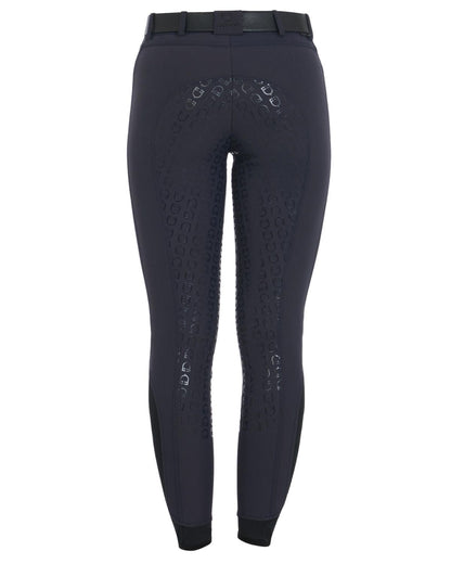 Equestro Women's Full Grip Slim Fit Breeches Navy