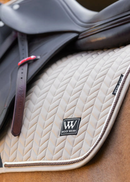 Woof Wear Herringbone Saddle Pad - Close Contact Equestrian Pad by Equiflair - Caramel Horse Riding Equipment
