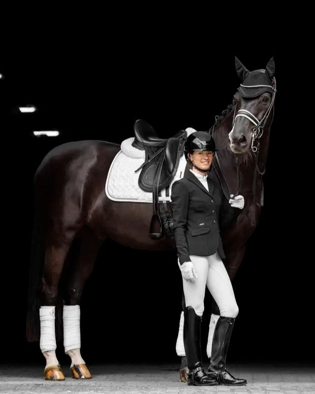 LeMieux Crystal Suede Dressage Square White