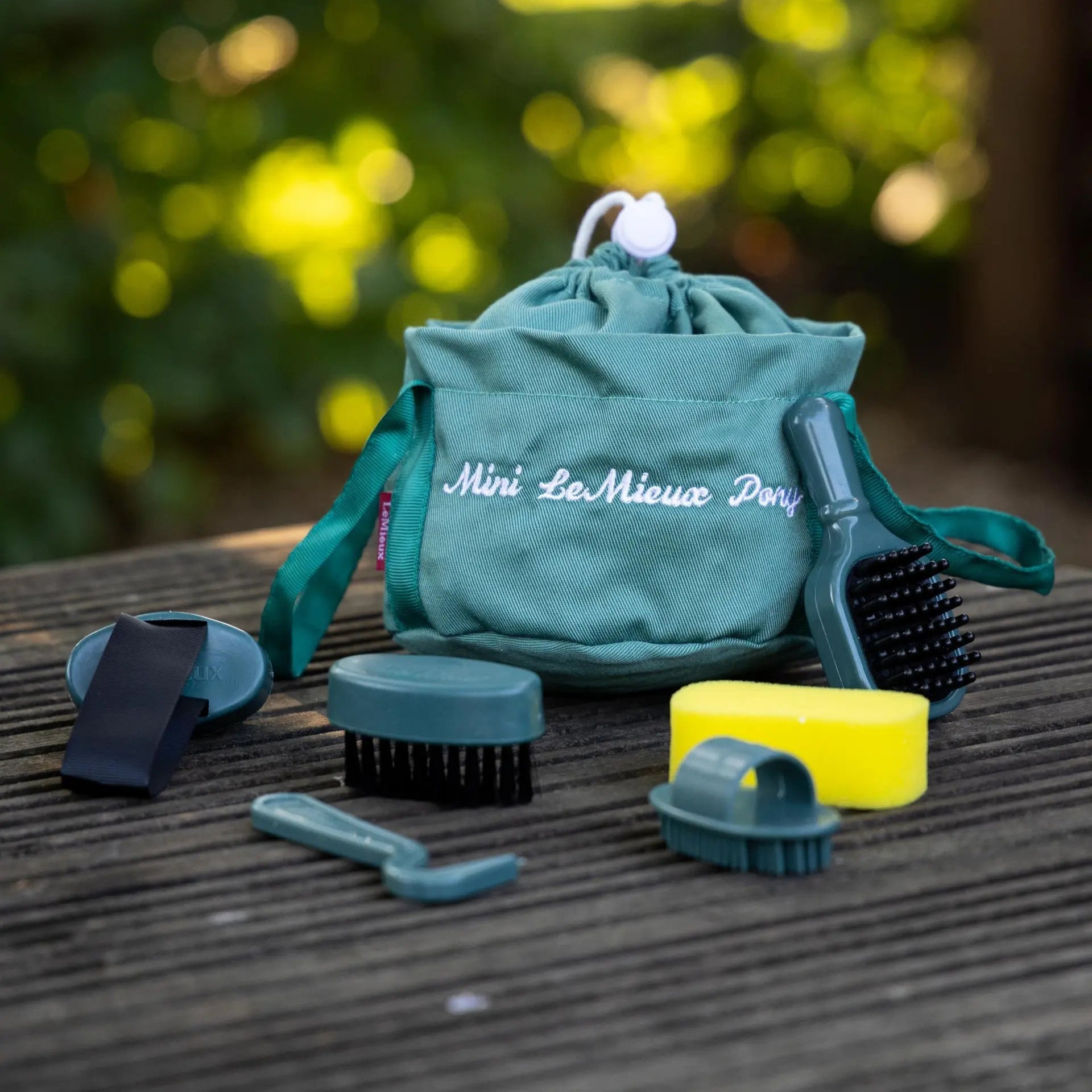 LeMieux Toy Pony Grooming Kit - Sage Green - Equiflair: Brushes, Comb, Sponge & Hoof Pick for Kids' Pretend Play