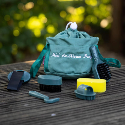LeMieux Toy Pony Grooming Kit - Sage Green - Equiflair: Brushes, Comb, Sponge & Hoof Pick for Kids' Pretend Play