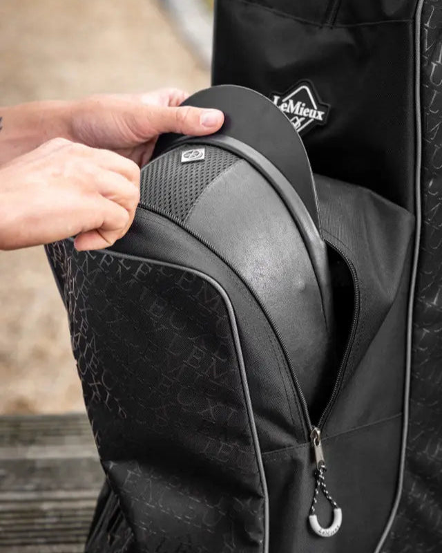 LEMIEUX Black Elite Pro Boot & Hat Bag: Equestrian Riding Boot and Hat Storage Bag
