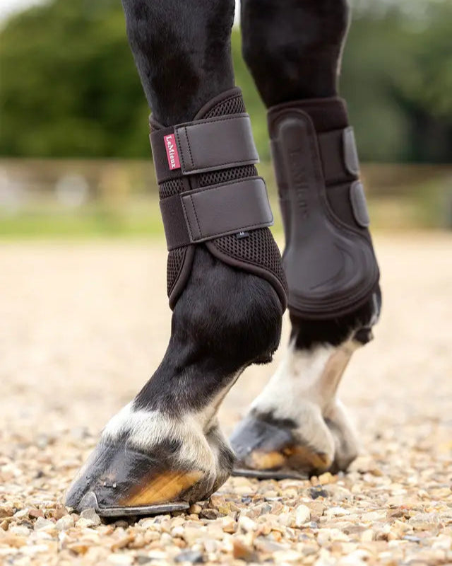LeMieux Mesh Brushing Boots Brown: Horse Leg Protection, Equine Boots, Brown Horse Boots, Horse Leg Boots