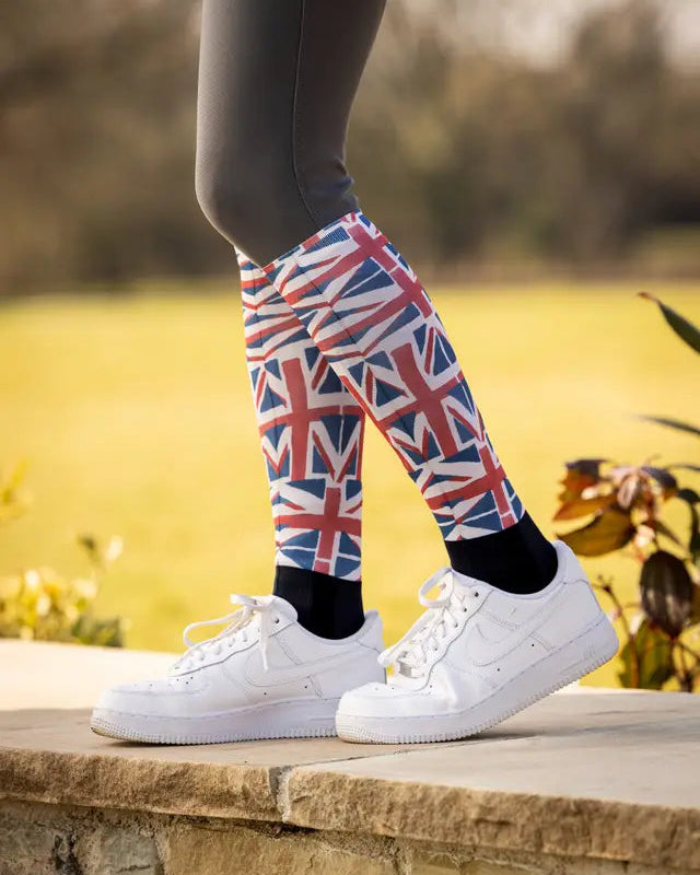 LeMieux Union Jack Footsie Riding Socks: Comfortable Padded Socks for Equestrians