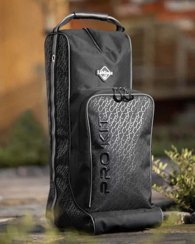 Lemieux Elite Pro Black Boot & Hat Bag | Equestrian Storage | Waterproof & Durable Gear Bag for Horse Riding Boots & Helmet