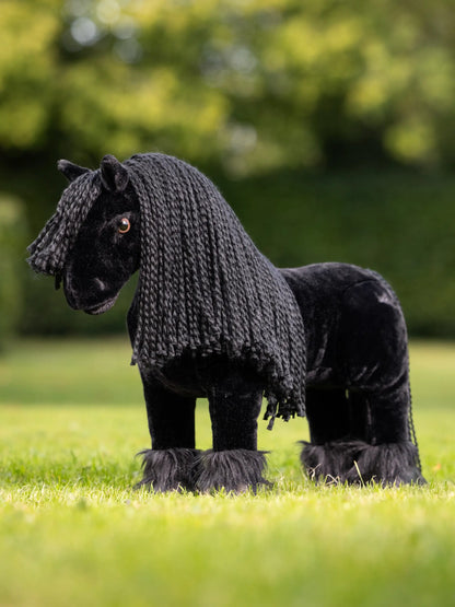 LEMIEUX TOY PONY SPIKE Black Friesian Toy Horse - Plush, with Long Mane & Tail - Equiflair