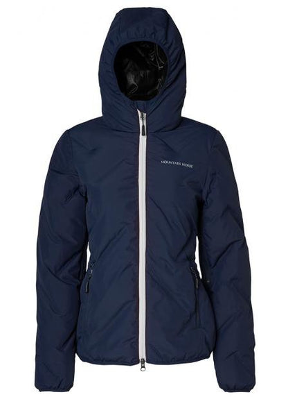 Mountain Horse Luna Navy Jacket | Women's Quilted Padded Coat with Hood | Equiflair - Jackets & Coats on-sale xs