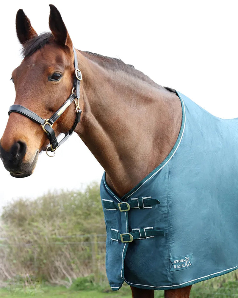 StormX Empra Pima Cotton Sheet - Teal Horse Rug. Lightweight breathable stable and travel sheet from Equiflair