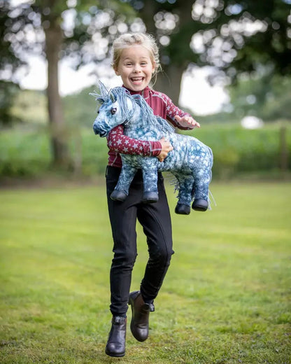 LEMIEUX Toy Pony Sammy: Dapple Grey Horse Fun with a Girl Playing Outdoors
