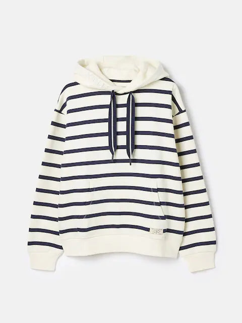 Cream & Navy Striped Hoodie | Cotton Blend Casual Sweatshirt | Equiflair Saddlery