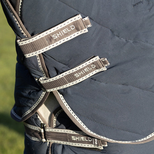 DEFENCEX SHIELD 200G Navy Horse Rug Liner with Detachable Neck. Horseware for Winter Warmth.