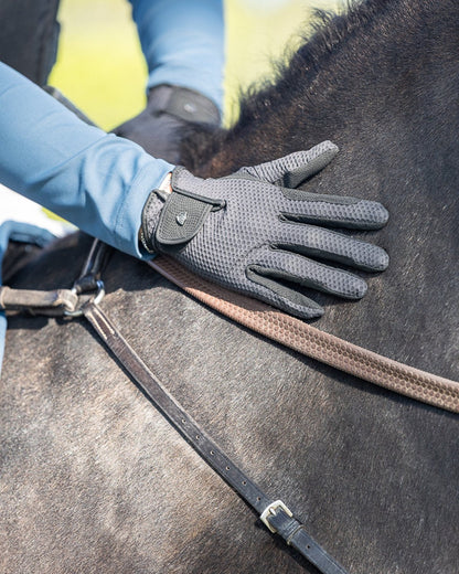 Woof Wear Event Glove Black: Horse Riding Gloves with Superior Grip - Reintex Palm, Mesh Back, Equestrian Gear