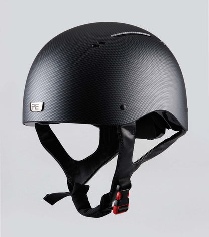 PREMIER EQUINE ARTEMIS Matte Carbon Shield Black Jockey Skull Riding Helmet