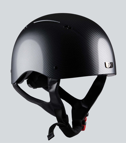 Premier Equine Artemis Jockey Skull Cap Carbon Shield Black - Glossy Carbon Fiber Look Riding Helmet