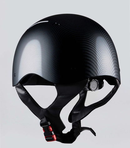 Premier Equine Artemis carbon fiber riding helmet with gloss finish and secure fit system.