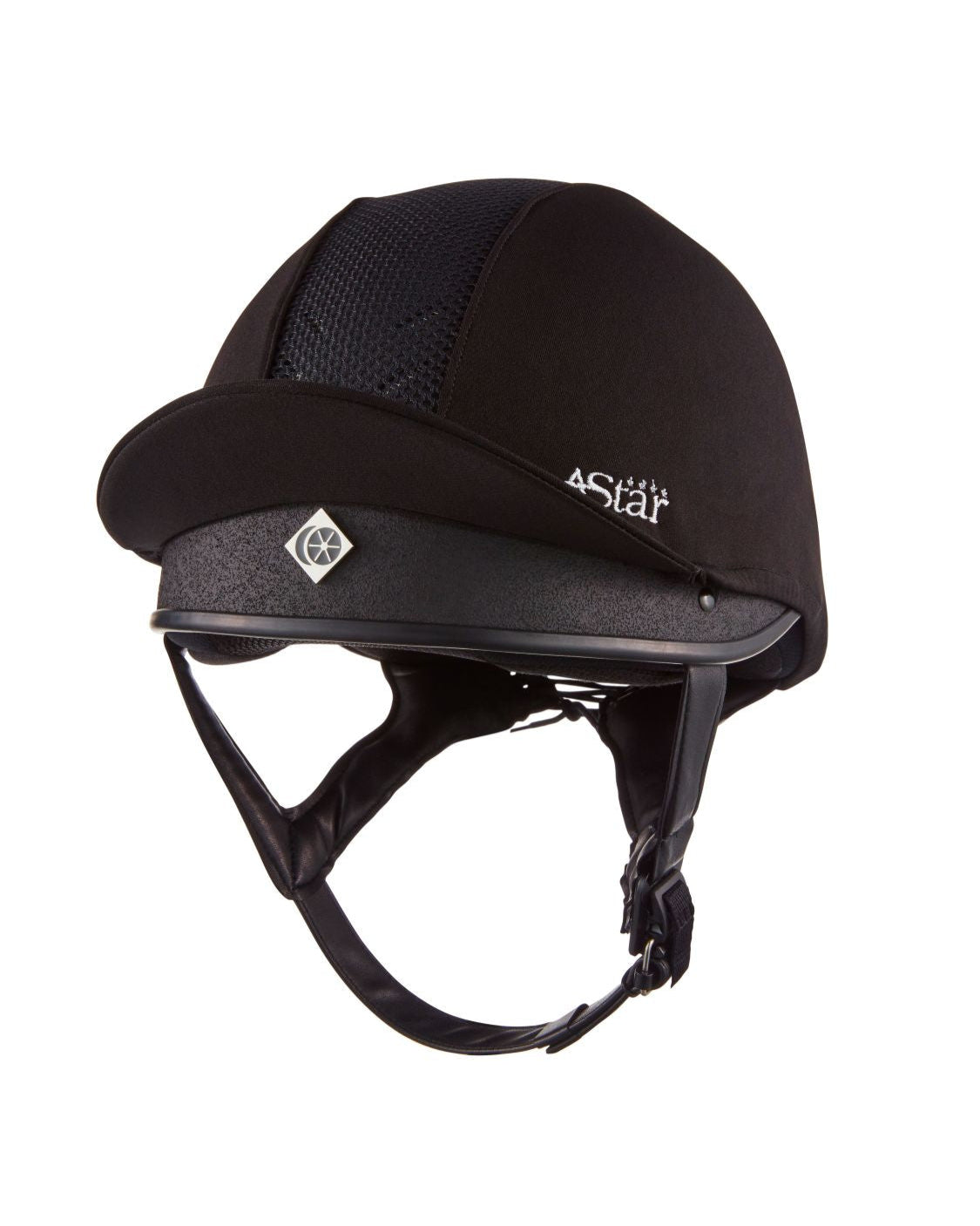 Charles Owen 4 Star Jockey Helmet Black - Equestrian Safety Gear, Cross-Country Helmet