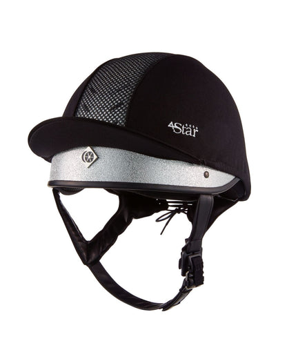 Charles Owen 4 Star Jockey Helmet Silver - Equestrian Safety Gear