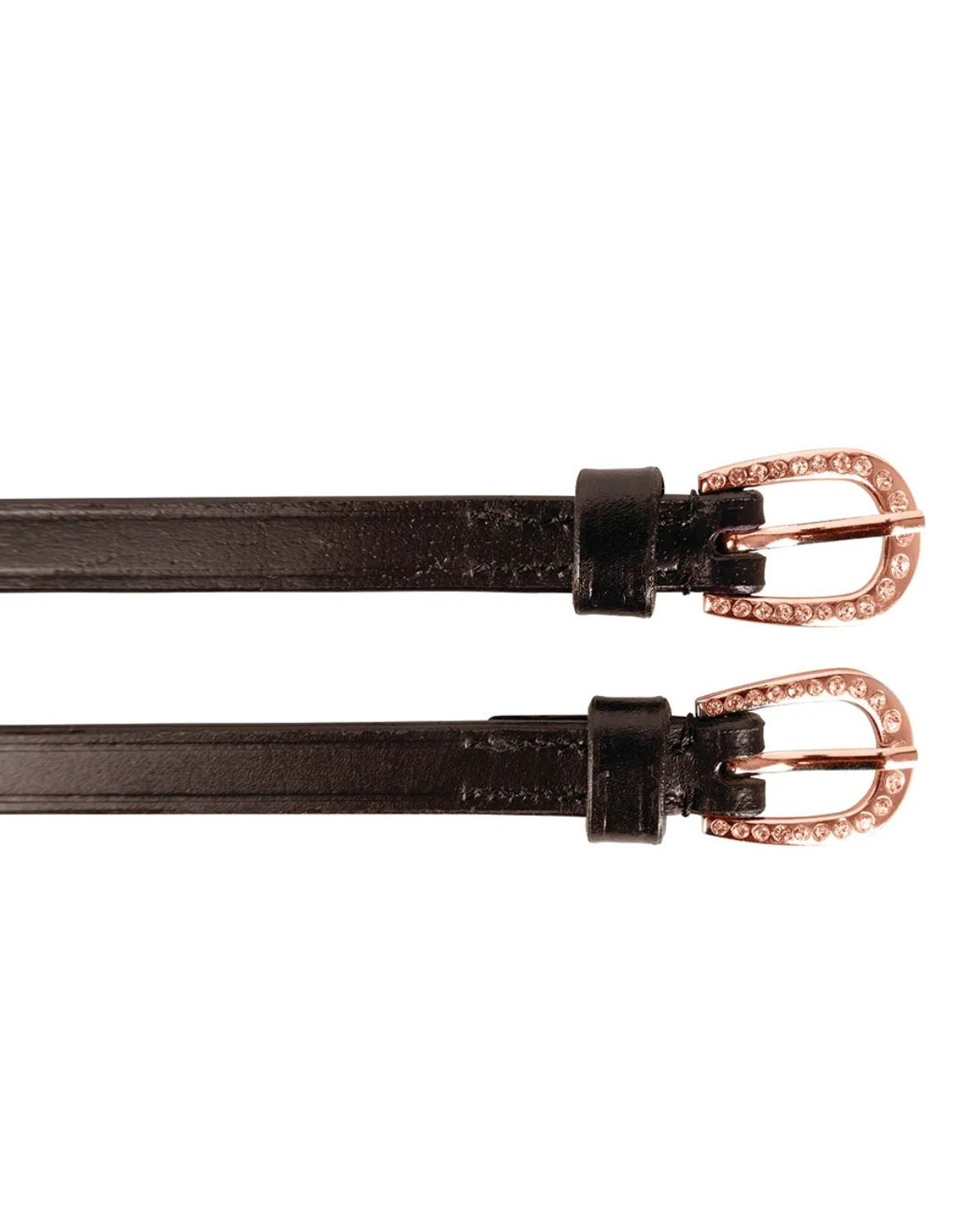 Hy Equestrian Diamante Spur Straps Brown/Rose Gold
