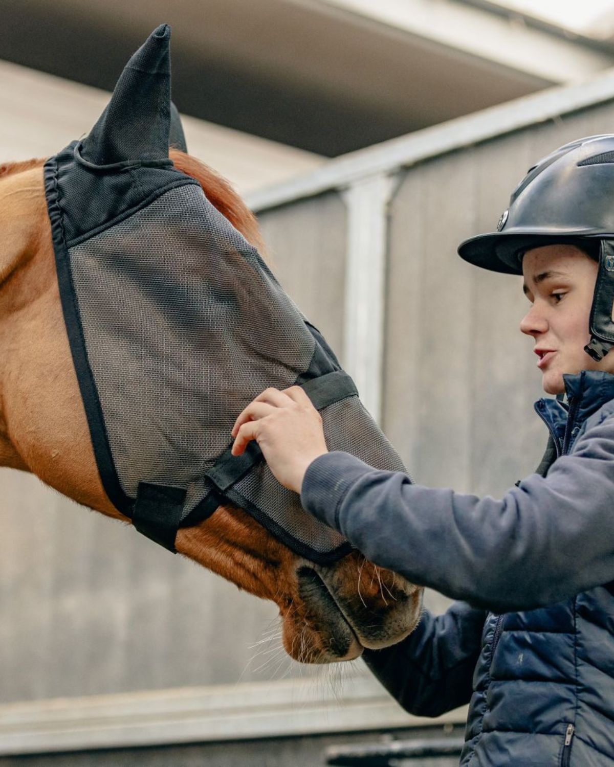 KM Elite Combat Fly Mask: Horse Fly Protection with UV & Ear Protection. Equiflair