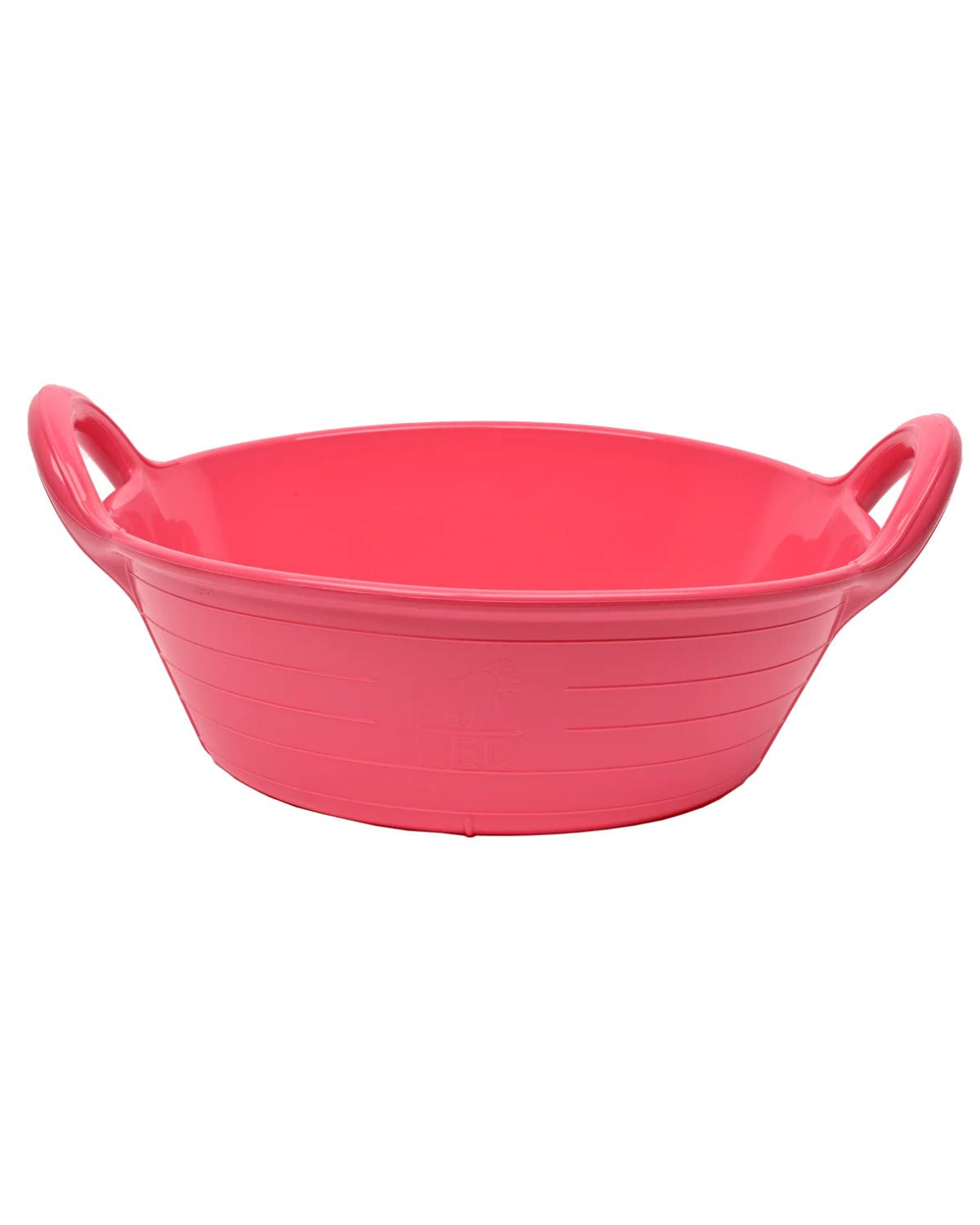 Pink Gorilla Plas Feed Skip Small 11L by Equiflair: Durable, lightweight animal feeder.