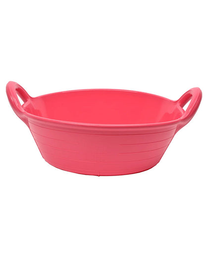 Pink Gorilla Plas Feed Skip Small 11L by Equiflair: Durable, lightweight animal feeder.