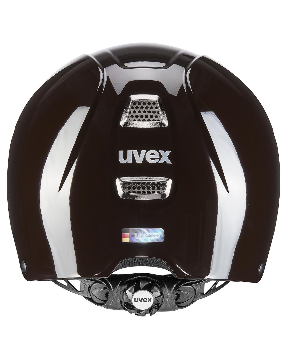 UVEX Perfexxion III Shiny Riding Helmet - Mocca. Hybrid hardshell & in-mould design. Lightweight, ventilated, elegant riding helmet.